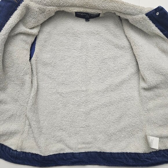Kendall + Kylie Women's Denim Jacket - Size Medium – Sherpa Lined - Picture 3 of 6